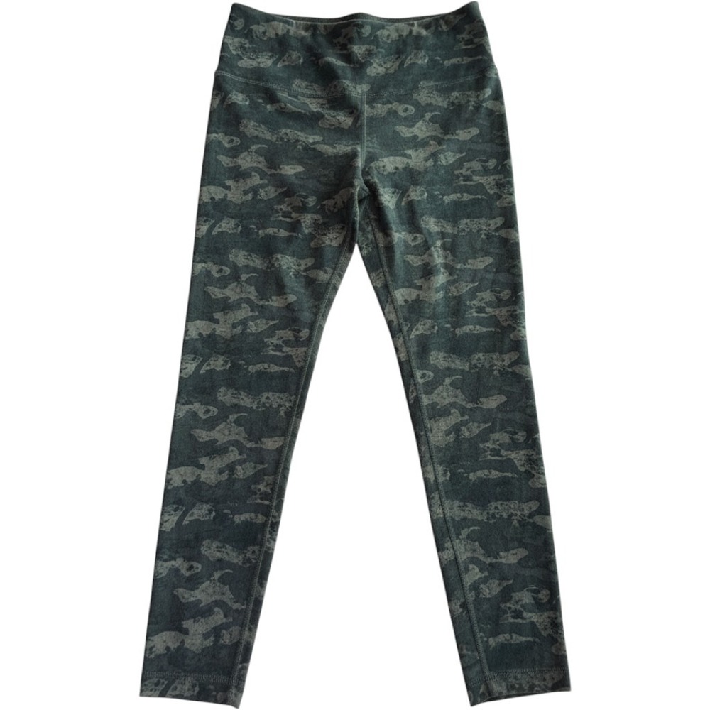 Reebok Green Camo High Rise Performance Leggings Womens Large L RN Soft Cotton